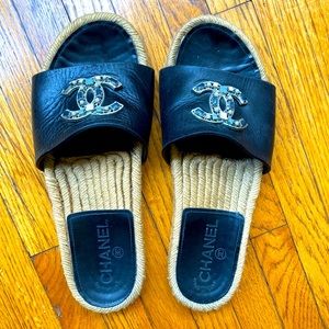 Chanel Espadrille Slide Slippers